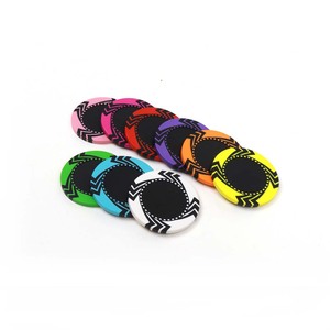 Jetons de poker rayure de couleur composite en argile vierge de 14g en gros 12 autocollants de logo solides personnalisés et dénomination pour <span class=keywords><strong>jeu</strong></span> de <span class=keywords><strong>casino</strong></span> - Product Image 3