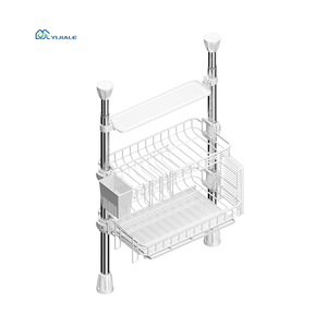 YIJIALE Silver <strong>3</strong> Layers Wholesale Dish Steel Cupboard <strong>Display</strong> Space Basket <strong>Units</strong> Dust Organizer Kitchen Storage Rack Metal - Product Image 1