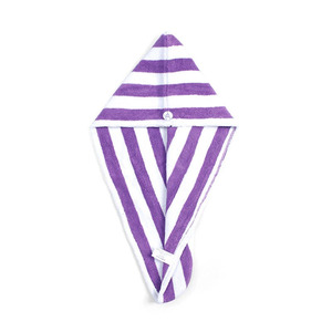<span class=keywords><strong>Serviette</strong></span> de bain en coton rayée 100% coton, absorbante, pour cheveux, accessoire de bain - Product Image 3
