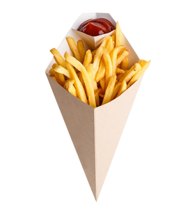 Cône en papier kraft écologique taille L pour vente en gros, sûr pour les aliments, compostable, jetable, avec logo personnalisé - Product Image 1