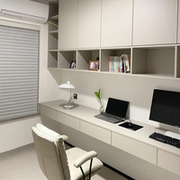 Bureau d'étude en bois durable, écologique, grande capacité, personnalisé, avec bibliothèque intégrée pour salles d'étude et chambres à coucher