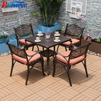 Mobilier d'extérieur imperméable Patio Garden Rectangle Table à manger et chaises Ensemble de jardin en fonte d'aluminium