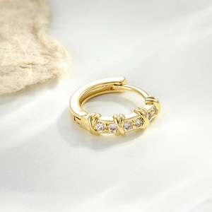 Серьги-кольца YULING Fashion Hoop, роскошные ювелирные изделия, позолоченная нержавеющая сталь, женские серьги, оптом - Product Image 6