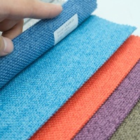 Tissu d'ameublement uni multicolore 100% polyester aspect lin pour meubles et textiles de maison, poids moyen