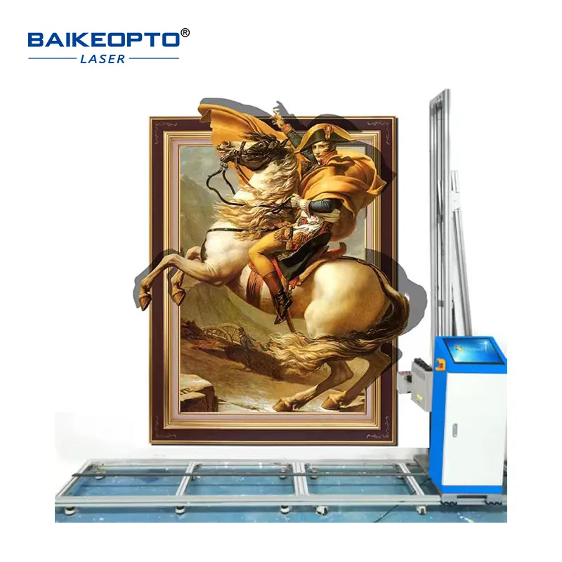 Outdoor and Indoor Vertical Wall Painter Dual Head DX7 HD Precision 3D TV Background Printing Painting Machine