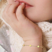 Vente chaude bracelet à breloques pour enfants hypoallergénique en argent sterling avec Zircon rose plaqué rhodium et or bijoux d'anniversaire