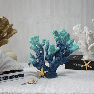 Nautisch Decor Blauw Faux Hars Koraalrif Faux Kunstmatig Koraalbeeld Home Decor - Product Image 4