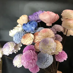 Flores secas de varios tamaños, fragancias hechas a mano de crisantemo, peonía, Margarita, Sola, flores de madera