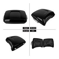 Coffre de moto Razor en cuir PU avec deux inserts de tapis, boîte à bagages avec clés et loquets pour Harley Touring Road Glide 2014-25