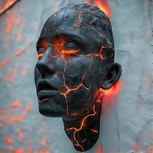 Hot Sale Cracked <strong>Soul</strong> Wall <strong>Light</strong> Realistic Human Face Art Resin Room Hallway Ambient Decoration Creative Night <strong>Light</strong> - Product Image 5