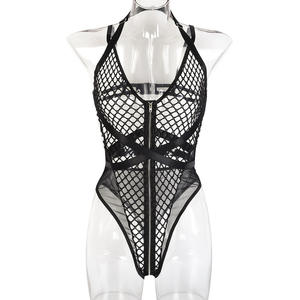 2022, оптовая продажа, сексуальные женские корсеты, эротические черные прозрачные сетчатые боди с плюшевым мишкой на молнии, нижнее белье - Product Image 5