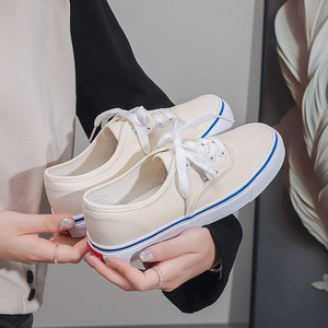 Breathable Canvas Lace-Up Walking <b>Shoes</b> for Women 2025 Summer New Korean Version Student Sports Leisure Anti-Odor Waterproof - Product Image 1