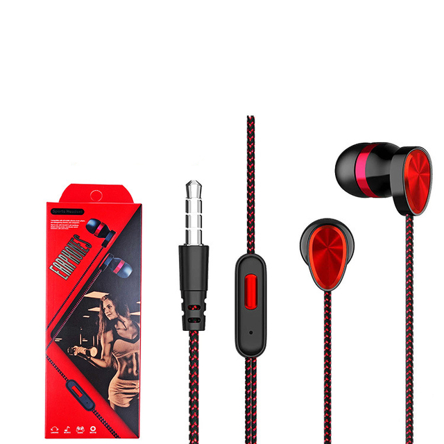 3.5mm Jack Wired Headphones Earphones Earbuds Powerful Heavy Bass Earphones Wired Earphones with Mic