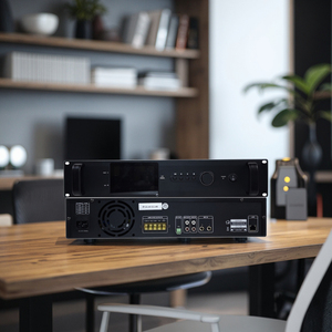 <span class=keywords><strong>Amplificador</strong></span> en red <span class=keywords><strong>con</strong></span> micrófono y pantalla LED Pa <span class=keywords><strong>Amplificador</strong></span> de audio 2U Panel cepillado de aleación de aluminio OEM/ODM - Product Image 2