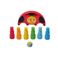 Juego de Equilibrio de Madera Natural con Forma de Mariquita Educativo y Elegante