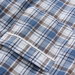 Vêtements de nuit d'été pour hommes, vêtements de détente personnalisés, <span class=keywords><strong>pyjama</strong></span> court à carreaux tissé en tissu 100% coton de luxe - Product Image 6