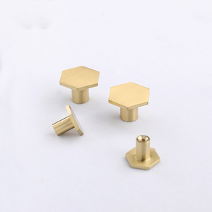 Qiansi HK0015 Nordic Hexagonal Brass Furniture Handle and <strong>Knob</strong> Cabinet <strong>Door</strong> Pull Wardrobe Drawer Kitchen Dresser Handles - Product Image 4