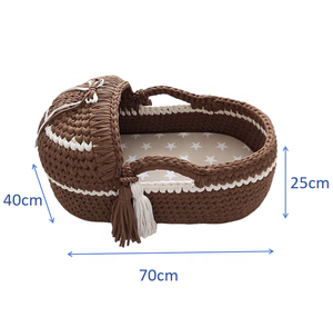Cesta Moisés de Crochet de Lujo ENWEI 2025, Tamaño XXL para Recién Nacidos, Tejido Ecológico de Alta Calidad, Cesta de Almacenamiento <span class=keywords><strong>Plegable</strong></span> y Segura - Product Image 4