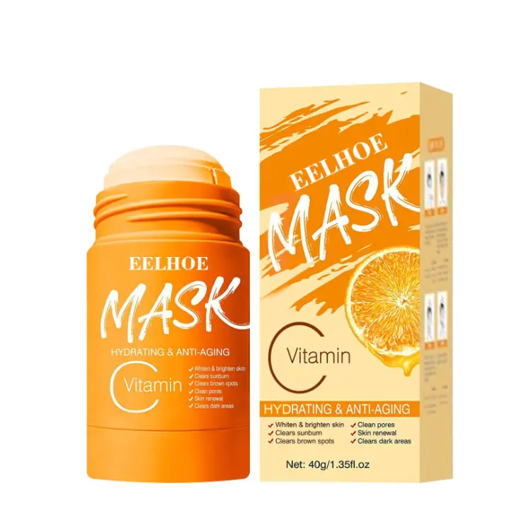 Goleeweer — masque à la vitamine C, bâton en <span class=keywords><strong>argile</strong></span> purifiant le visage, nettoyage en profondeur, élimination des points noirs, contrôle du sébum, soins du visage, masque solide