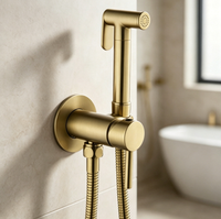 Kit de pulvérisateur de bidet portatif en laiton et alliage de zinc, finition or brossé, 1,5 m, pour fixation de bidet de salle de bain – Offre Spéciale Pratique et Élégante