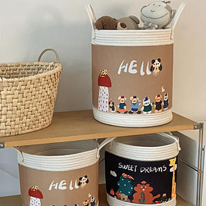 Panier de rangement pliable en polyester 100% écologique, <span class=keywords><strong>style</strong></span> nordique, dessin animé, pour vêtements d'enfants, jouets, linge sale - Product Image 2
