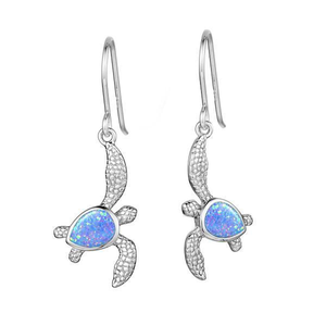 Collana con Ciondolo <span class=keywords><strong>Tartaruga</strong></span> Hawaiana in Argento Sterling 925 con Zirconi e Opale Blu Sintetico - Product Image 3
