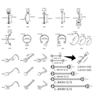 Ensemble de 78 Piercings Jetables en Acier Inoxydable Sertis de Diamants pour le Corps : Anneaux de Lèvre, Anneaux de Langue, Anneaux de Nombril, Anneaux de Nez – Combo Complet