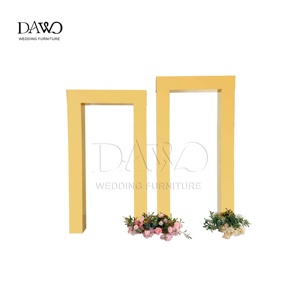 Maßgefertigter <span class=keywords><strong>Dawo</strong></span> Marken-Modell GM-98 Edelstahl Gold Quadratischer Klassischer Stil Langlebiger Bogen-Hintergrundständer für Hochzeiten und Veranstaltungsbühnen - Product Image 2