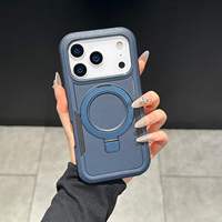 Étui de téléphone robuste anti-chute pour iPhone 18 17 Samsung avec support magnétique pliable pour une protection quotidienne