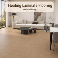 Plancher stratifié flottant imperméable ENF effet bois, système de pose par clips, résistant aux rayures, biseauté sur quatre côtés, pour salon et chambre
