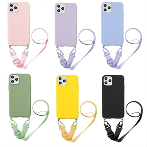 Funda de silicona con correa para el cuello, collar cruzado, para <span class=keywords><strong>iPhone</strong></span> 6, 7, 8, 11, 13, 12, 14 Pro, Max, <span class=keywords><strong>XS</strong></span> PLUS, SE, <span class=keywords><strong>2023</strong></span> - Product Image 3