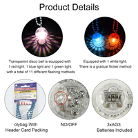Colliers lumineux LED en forme de boule disco pour Diwali, Noël, fêtes et décorations de vacances, pendentifs lumineux à piles