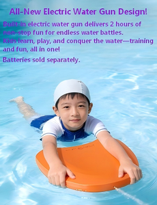 Kids 2-in-1 Water Play Toy EPP Swim Float Board Gun Swimming Training Kickboard X1 2-in-1 Fun Swim Kickboard + Water Gun Safe Fo - Product Image 4