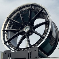 GVICHN Roues de voiture de course monobloc forgées polies sur mesure de 20 à 21 pouces Corvette C8 Compatible avec lèvre en alliage d'aluminium personnalisée