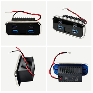 Chargeur <span class=keywords><strong>de</strong></span> <span class=keywords><strong>voiture</strong></span> 12V 24V avec voltmètre, double USB-A 18W et double USB-C 20W, à monter sur prise allume-cigare pour camion, bus, siège ou camping-car modifiés - Product Image 2