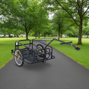 Remorque de vélo pliable noire de 16 pouces avec attelage, capacité de 80 lb, modèle D0100X3HVZP, pour usage utilitaire - Product Image 2