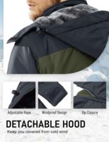 Veste d'hiver pour homme avec logo personnalisé en gros, veste de ski, veste coupe-vent pour la randonnée, veste zippée d'hiver