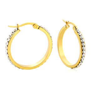 Pendientes de Aro de 20-50 mm, Chapados en Oro, con Incrustaciones de Cristal, Joyería para Fiestas, Pendientes de Moda - Product Image 5