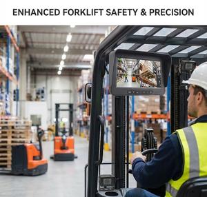 Sistema de Cámara de Reversa Impermeable Melia de 7 Pulgadas IP69K para Montacargas, Kit de Monitor <span class=keywords><strong>DVR</strong></span> de 4 Canales, Grabación de 256 GB, Seguridad para Almacenes y Carretillas Elevadoras - Product Image 4