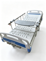 Lit d'hôpital manuel à 3 fonctions E-BC006, surface de lit en acier au carbone froid, barrière latérale pliable en aluminium, lit pour patient