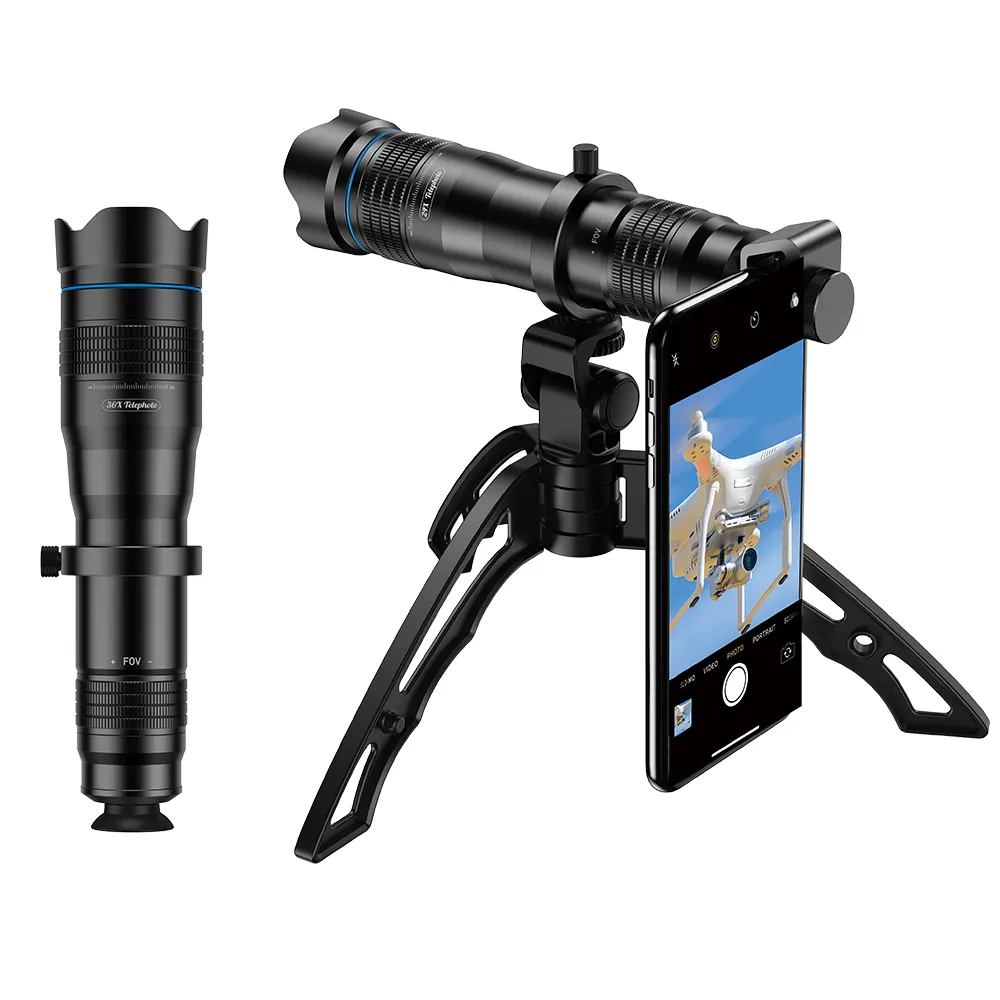 Best sellers Mobile phone accessories optical clip telescope 36X telephone zoom camera lens with tripod