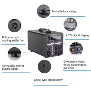 Tragbare 2000W Powers tation Lifepo4 Batterie bank 1000W Lade Solar panel Generator Heimgebrauch Taschenlampe versorgung Mobile MPPT - Product Image 4