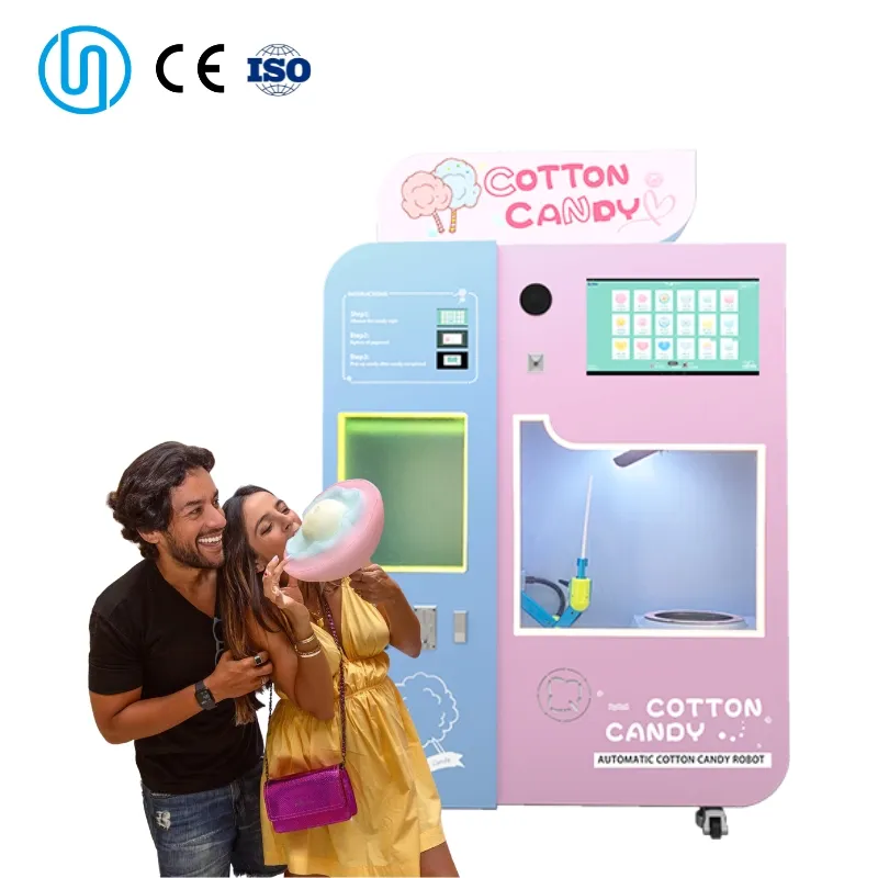 Outdoor Cotton Candy Hot Sale For Instant Hot Food Cotton Candy Full Automatic Cotton Candy Vending Machine