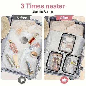 Organizador de Artículos de Aseo de Viaje de Alta Calidad para Mujeres y Niñas, Ligero y Portátil |   Bolsa de Cosméticos Transparente Fácil de Limpiar - Product Image 6