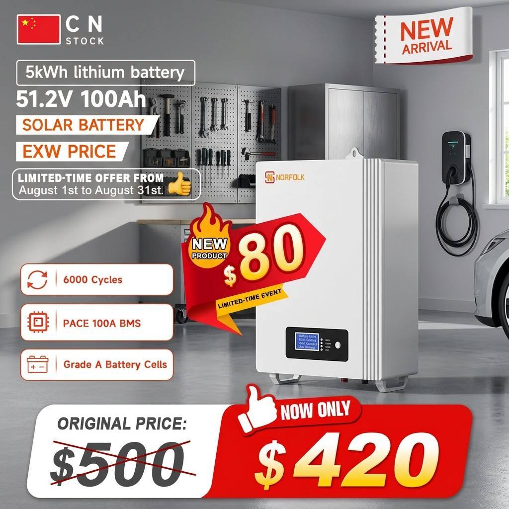 <strong>2026</strong> Special Offer 51.2V <strong>100Ah</strong> LiFePO4 <strong>Battery</strong> 5kWh Solar Energy Storage 48V <strong>100Ah</strong> Home Power System with PACE BMS Grade a Cells