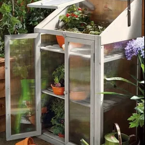 Pieghevole interno esterno Mini piccola serra robusta impermeabile trasparente copertura PC con ripiani in alluminio per tutte le stagioni giardino