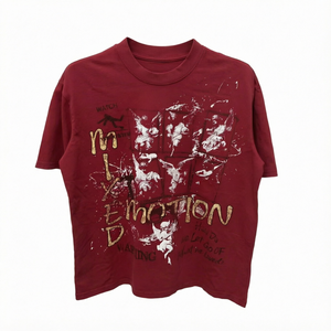 T-shirt en tricot surdimensionné pour homme, imprimé rétro, manches courtes, col rond, streetwear décontracté - Product Image 1