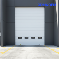 Porte sectionnelle électrique industrielle moderne en alliage d'aluminium, certifiée CE, coupe-vent, robuste, insonorisée 60 dB