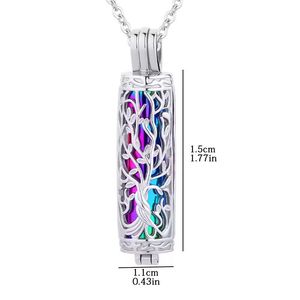 Gioielli cilindrici cremazione albero della vita urna collana uomo e donna cremazione Pet gatto cane cenere ciondolo - Product Image 2