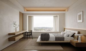 <b>Hotel</b> 5 Star <b>Bedroom</b> <b>Sets</b> Luxury Furniture <b>Hotel</b> Studio Cheap Customized Furniture China High Bed Tatami Bed with Wardrobe - Product Image 4